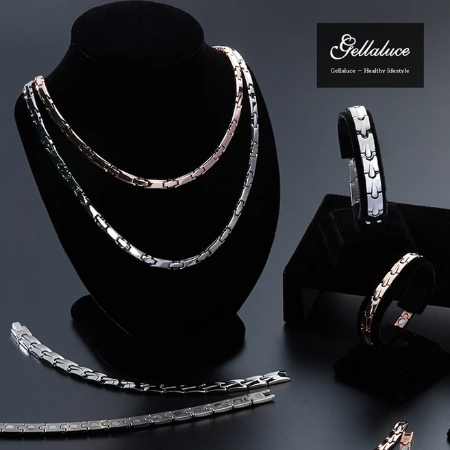 겔라루체 팔찌 목걸이 의료용자기발생기 건강팔찌 건강목걸이, 07_목걸이+팔찌(화이트실버), 1개 - 쿠팡