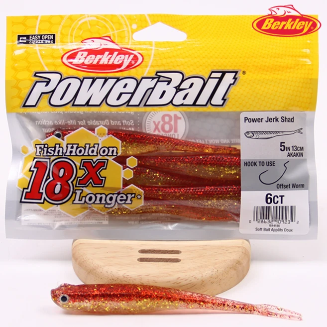 버클리 파워 저크쉐드 5인치 광어다운샷 대광어 광따 웜, AKA 아카킨 금펄레드, 1개, 10g - 쿠팡