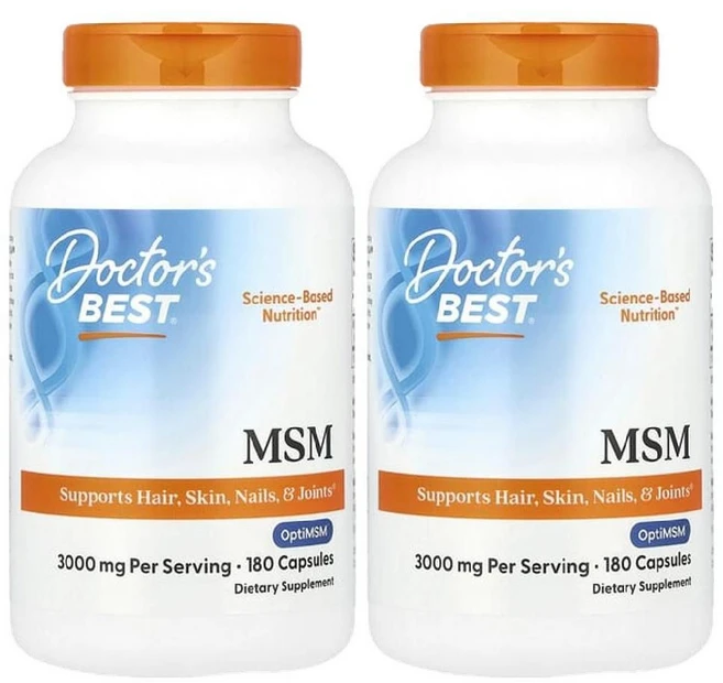 닥터스베스트 MSM 엠에스엠 1000mg 180정 2병 식이유황 옵티 OptiMSM, 2개 - 쿠팡