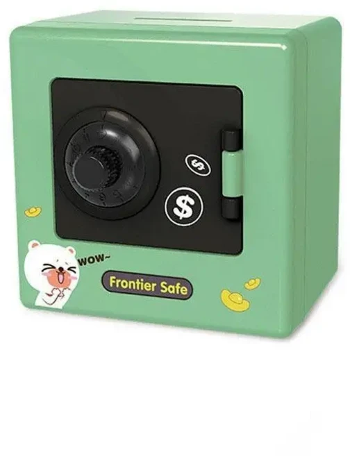 독특한 미니 ATM 현금 상자 비밀번호가 있는 보안 디지털 돼지 저금통 어린이 돈 절약 완벽한 새해 선물, 02 Green