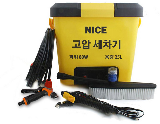 나이스조명 자동차 셀프세차기 휴대용 차량용 고압세척기 25L, 1개