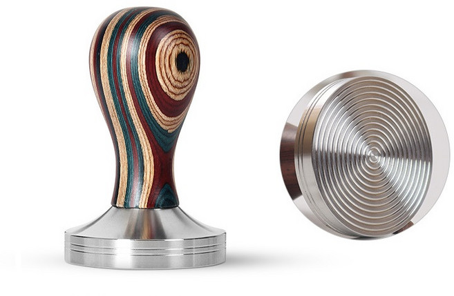 51/53/58mm 커피 탬퍼 컬러 우드 라운드 핸들 스테인레스 스틸 에스프레소 액세서리 도구, 01 Color wood