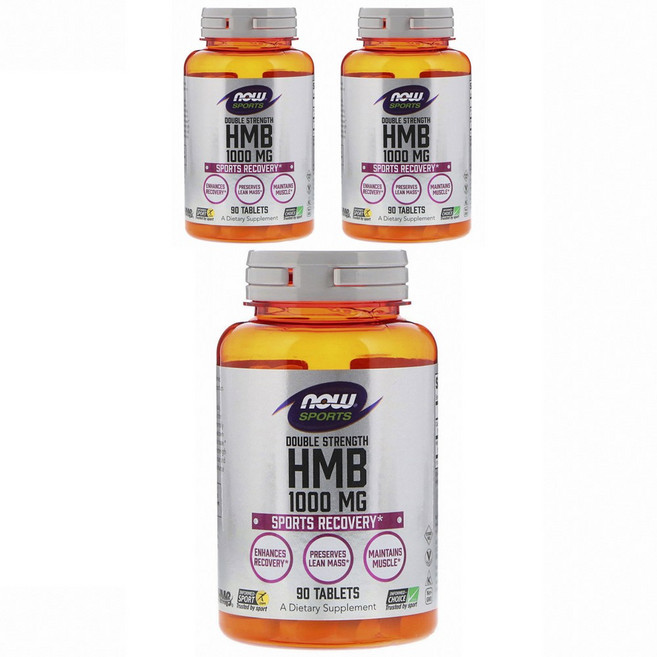 NOW Foods HMB 1000mg運動補給錠, 90顆, 3罐