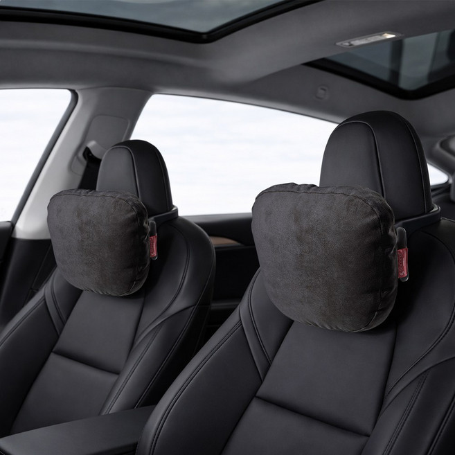 [Model 3/Y 호환] 바이오 플리스 자동차 넥필로우 높이 조절 가능, 1개, 블랙