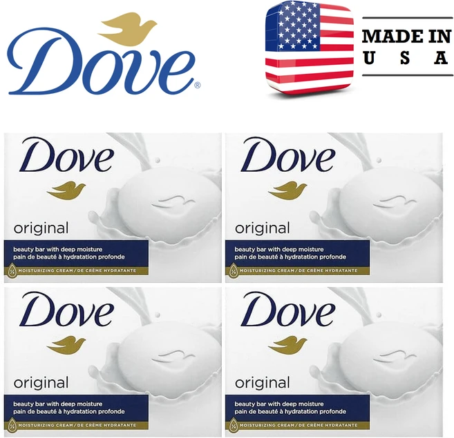 Dove 도브 딥 모이스처 뷰티 바 비누 화이트 개당 106g (3.75oz) 4개 - 쿠팡