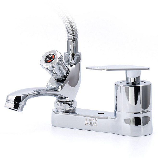 클린 투홀 세면대 샤워겸용 수전 PCR-104, 1개, 크롬