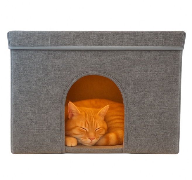 로데이즈 고양이 냉방 숨숨집 보온 내구성 강아지 겸용, 1개, 그레이