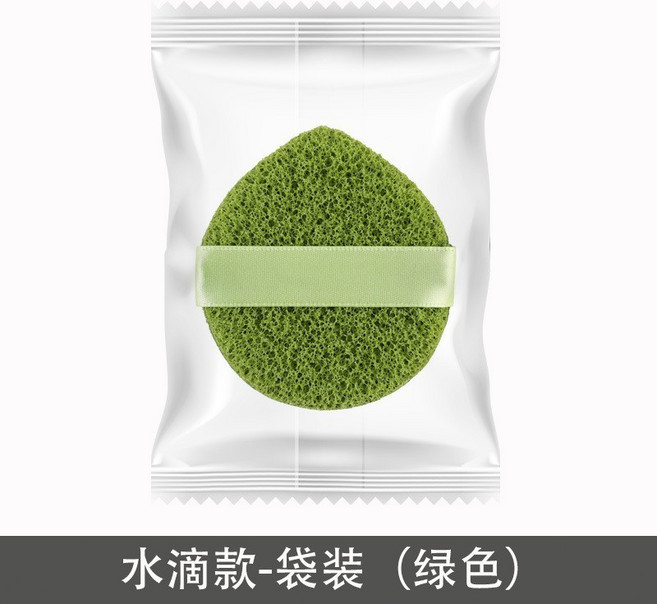加厚洗臉撲 泥膜洗臉撲 卸妝海綿 洗臉海綿 搓澡海綿 手指粉撲, 1個, 水滴款-綠色（袋裝）, 綠色