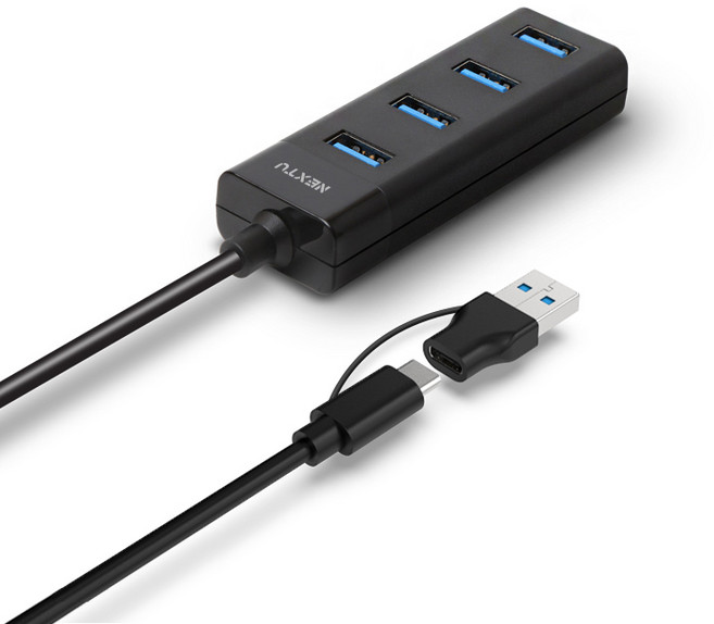 NEXT-634U3 USB3.0 A+C타입 겸용 4포트 무전원 USB허브, 1개