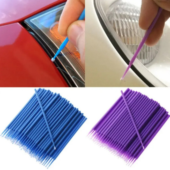 차량용 미니 브러시 자동차 페인트 터치업 일회용 미세 정교 브러시, 1세트, 퍼플