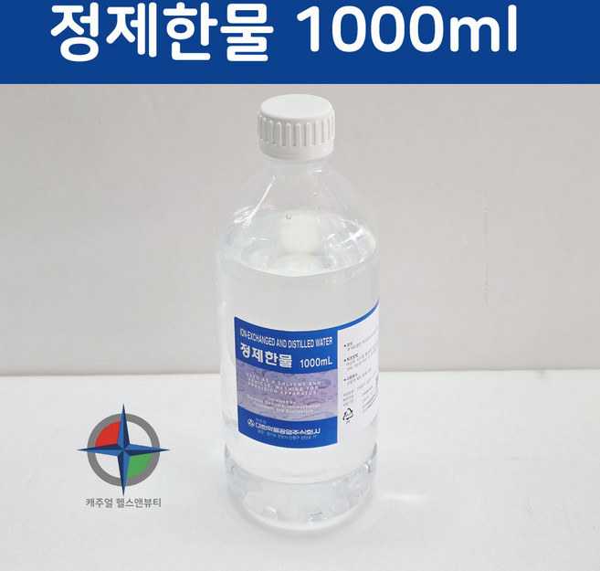 대한약품 정제한물 정제수 1000ml (1L) 알콜솜1매포함, 1개