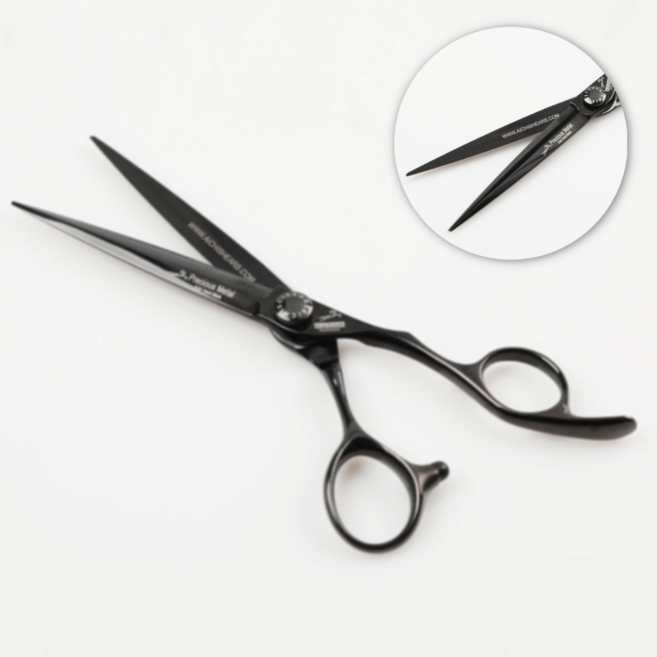 더바른유통 전문가용 미용가위 UBC 5.5인치/6.5인치 헤어 미용가위 아이치 가위 미용 장가위, 6.5인치 블랙, 1개