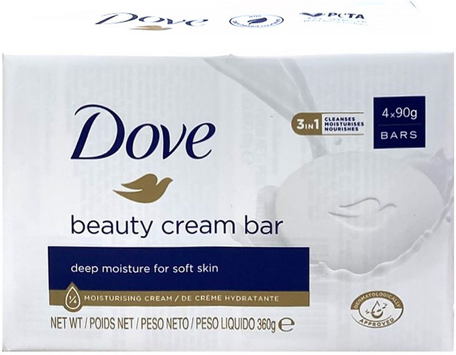 【Dove 多芬】乳霜滋潤香皂-原始香味(4塊入), 90g, 1盒