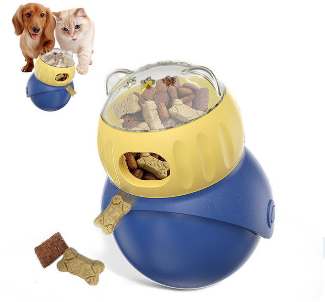 Allilio 강아지 노즈워크 오뚝이 사료 장난감 IQ 간식 장난감 간식볼, 1개, 블루