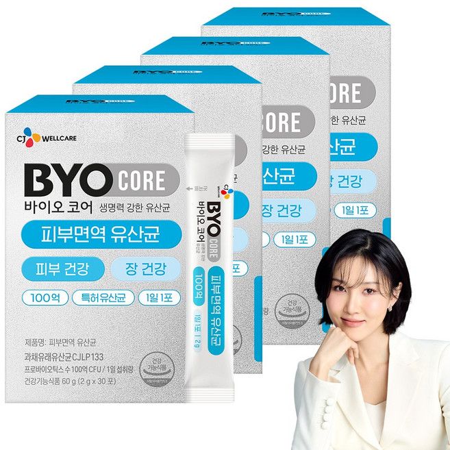 BYO 코어 피부면역 유산균 30p, 60g, 4개