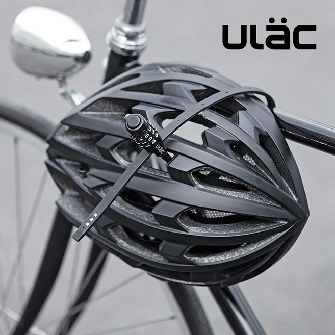 ULAC- 유락 자전거 킥보드 헬멧 캐리어 케이블 자물쇠 도난방지, BLACK, 1개