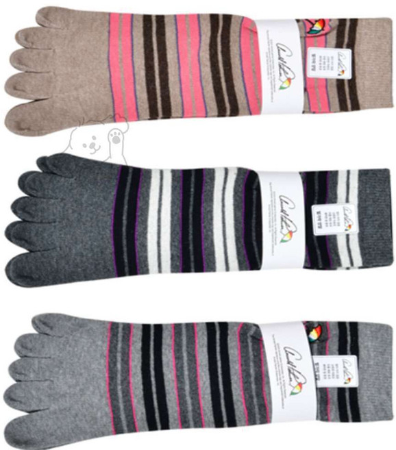 단비네상점 아놀드파마 숙녀 발가락 단목 양말 여성스트라이프양말