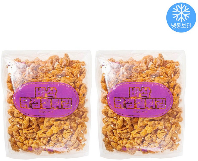 다만세푸드 바삭 닭껍질튀김 1kg +1kg / 대용량 닭껍데기 후라이드 술안주 가라아게, 2개