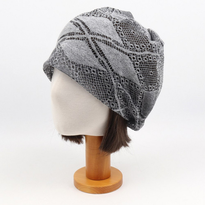 비토스 국내제작 마름모 망사 두건 중년 여자 실내 모자 항암모자