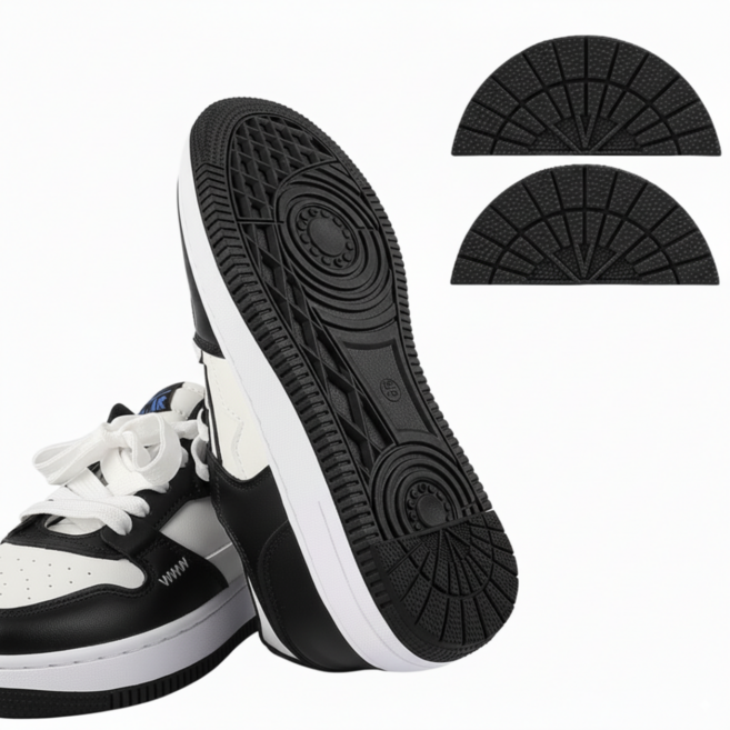 간편한 신발 운동화 밑창 뒷굽 보강 수선 패드 2p 세트, 1세트, 블랙
