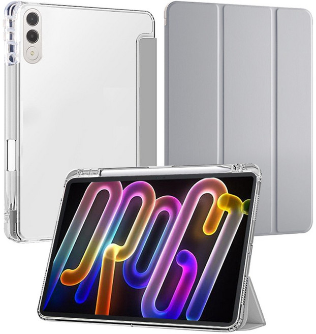 스냅케이스 레노버 요가탭 11.1 Ai / 샤오신패드 프로 GT 케이스 투명 북커버, 그레이, 1개