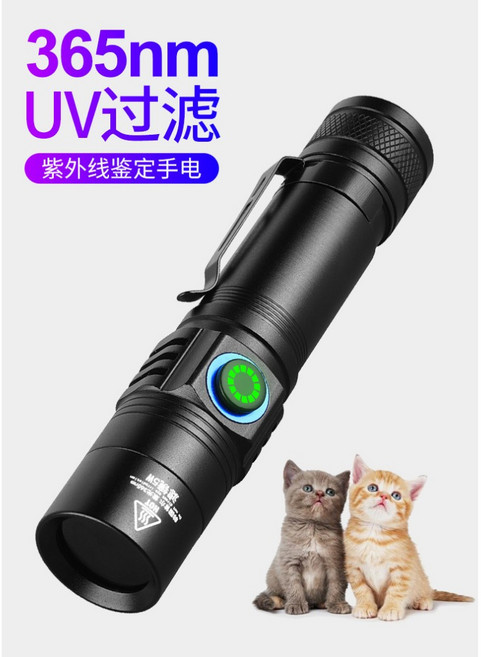 火雞TtH 伍德氏紫光燈 365NM 5W 黑色濾鏡 TYPE-C 手電筒 照貓癬 琥珀 螢光劑檢 UV紫外線 膠固, 1個, 單 單槽鋰電池自停充電器