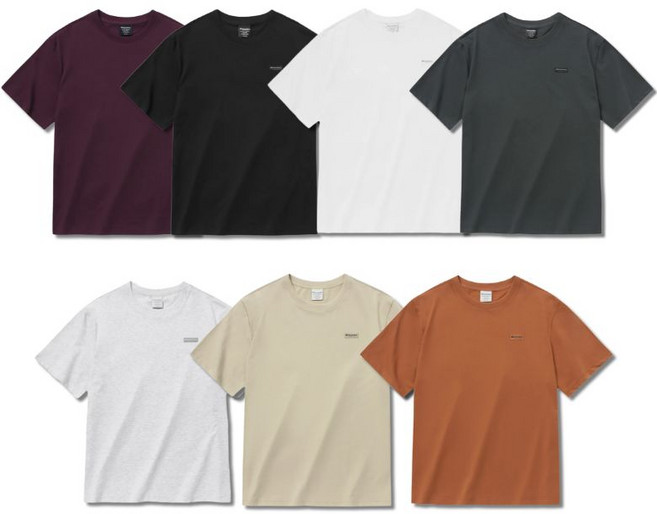 백화점정품 디스커버리 남녀공용 반팔 티셔츠 세미오버핏 스몰로고 반소매 프레시벤트