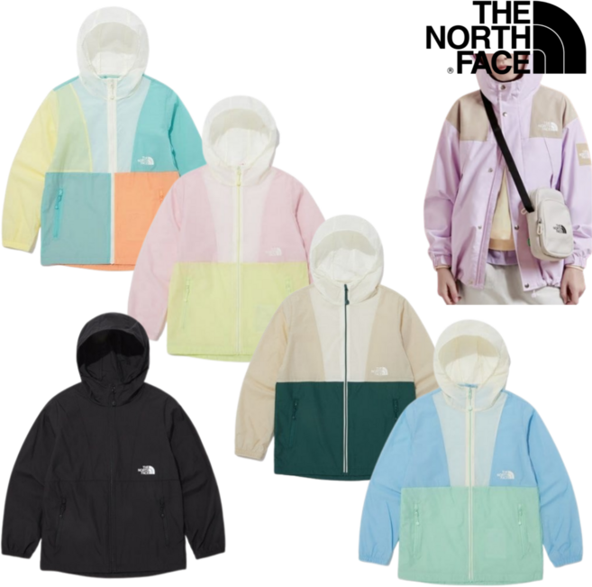 (국내매장판) 노스페이스 키즈 윈드 블록배색 점퍼 컴팩트 오리지날 자켓