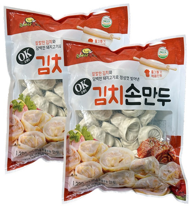 아무때나 먹기 좋은 맛있는 김치손만두 푸드짱, 2개, 1.2kg