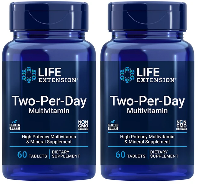 Life Extension 투퍼데이 Two Per Day 멀티 종합 비타민 60 타블렛, 60정, 2개 - 쿠팡