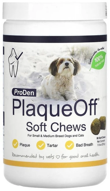 프로덴 플라그오프 치석제거 90 소프트츄 소형견 중형견 고양이 구강건강 구취개선 225g, 1개 - 쿠팡
