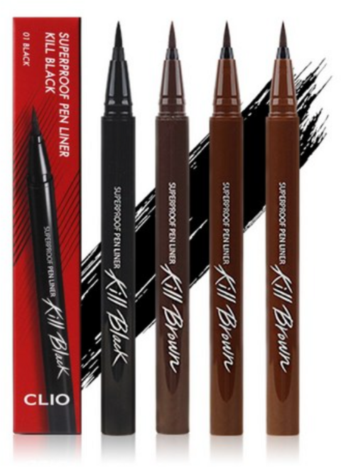 클리오 수퍼프루프 브러쉬 아이라이너 킬블랙 0.5ml, 02브라운, 5개