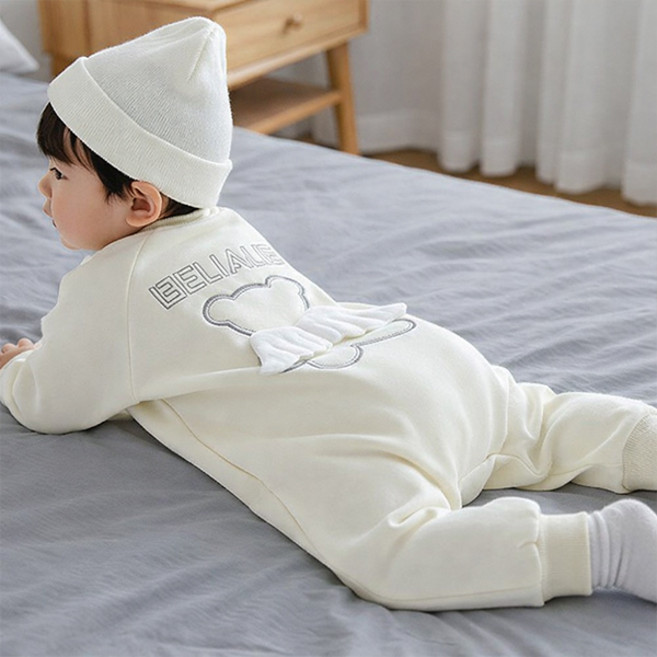 몽실이 천사곰 긴팔우주복 유아용 아기 외출복 돌선물 백일선물