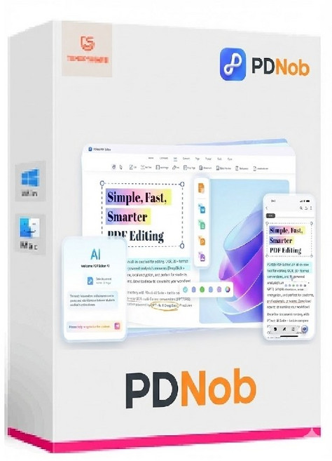 PDNob PDF編輯軟體, 團隊版｜3 PC 永久授權＋永久更新