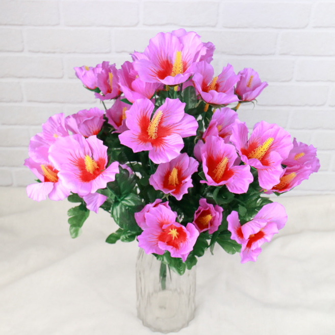 (24송이) 무궁화 꽃 조화 플라워 인테리어 소품 성묘조화 헌화 장식 3color, 분홍