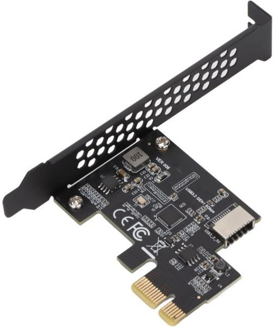 Dpofirs PCIe 확장카드 포트카드 to Type E 라이저 카드 확장 USB3.2 PCI 7 8 10 11 리눅스용 ASM1042A 마스터 컨트롤 GEN1 5Gbps 타, Black, 1개