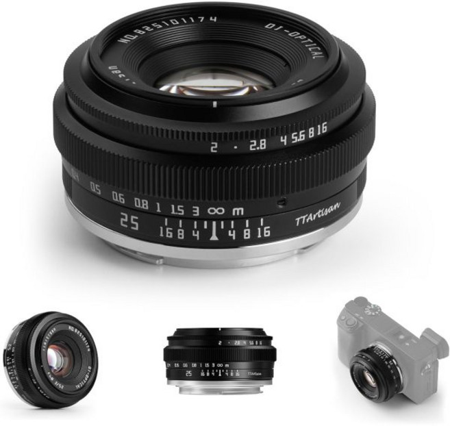 소니 피쉬아이 APS-C용 TTArtisan 7.5mm F2.0 F2 MF 렌즈 180° 광각 E-마운트 미러리스 카메라 렌즈 A7과 호환 가능III、A6000、A7IV、A6, 25mm F/2 for Sony