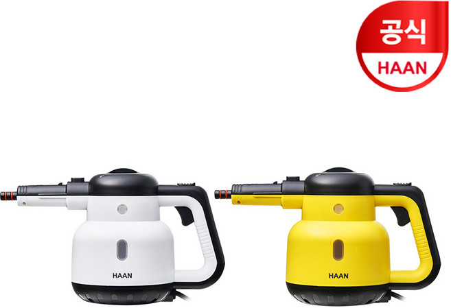 한경희 파워스팀 핸디형 스팀청소기 HS-201 고온스팀살균청소/320ML/5종악세서리, 옐로우, HS-201Y