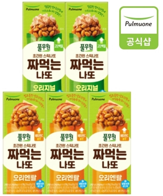 풀무원 [풀무원] 짜먹는나또 오리지널X2개+오리엔탈X3개, 1박스, 210g