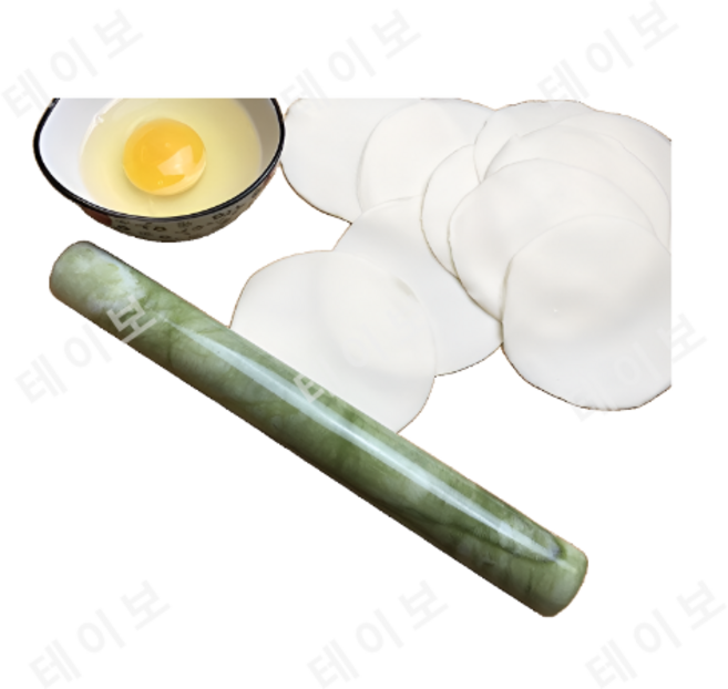 천연 옥 밀대 만두피 반죽 밀대, 22cm 지름2.5, 1개