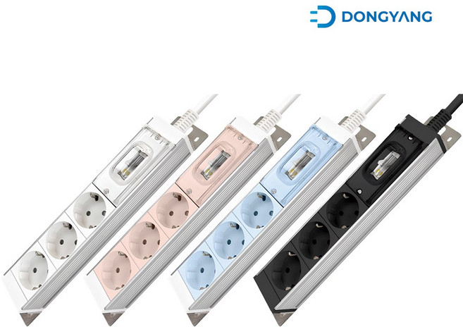 동양 애니탭 AL 고용량 누전차단 멀티탭 3구 1.5M 3M 5M 인테리어 멀티탭 20A, 베이비핑크, 1개