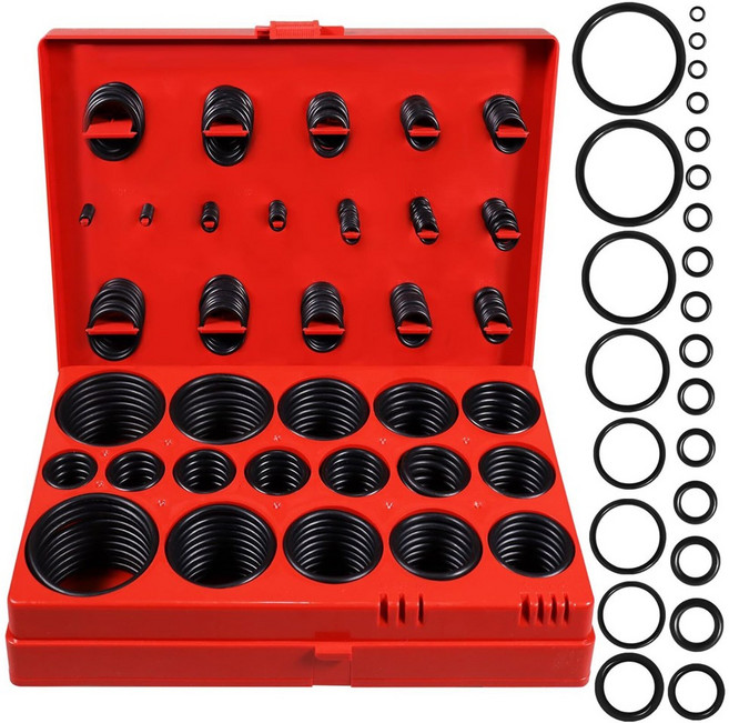 ITL 고무 오링 세트 실리콘 블랙 고무링 내열 고무 32종 419PCS, 1세트