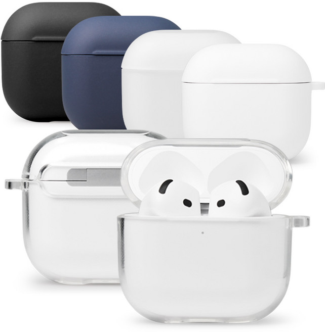 아이엠스튜디오 에어팟 4세대 젤리 클리어 케이스, 투명, 투명