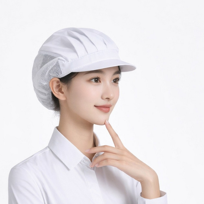 우아한클릭 1+1 반망사 위생모자 주방 조리 모자, 2개, 화이트