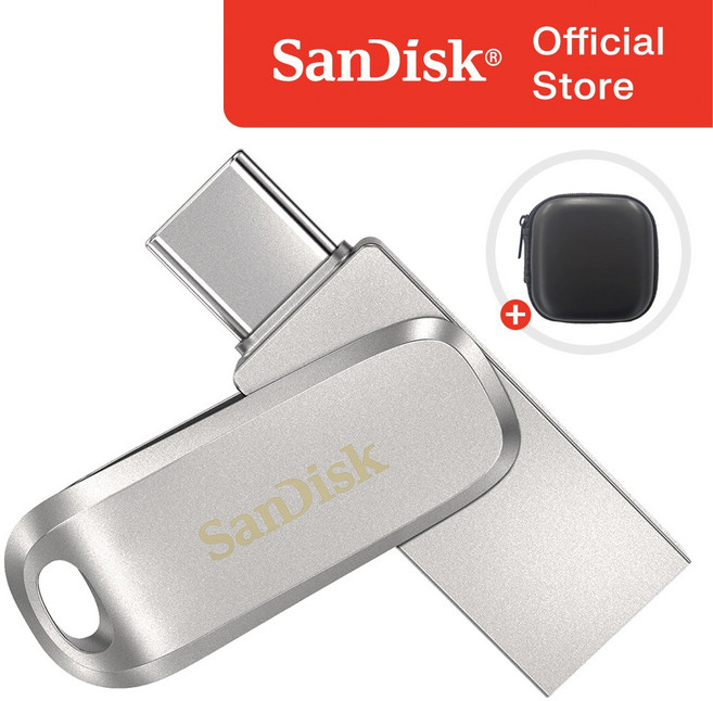 샌디스크 울트라 듀얼 럭스 C타입 USB 3.1 SDDDC4 + 보관 케이스 패키지, 128GB, 1개