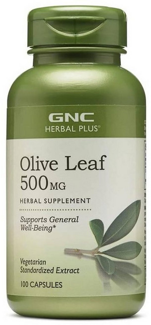GNC 올리브 잎 500mg 100캡슐 베지테리안 Ollive Leaf, 1개, 100정