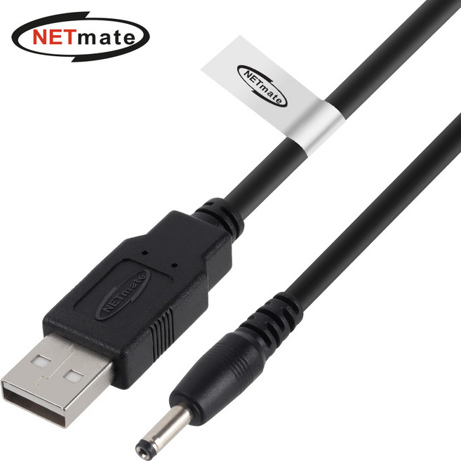 강원전자 Netmate USB 전원 케이블 1.5m (3.5x1.4mm/1W/블랙) NMC-UP141501B