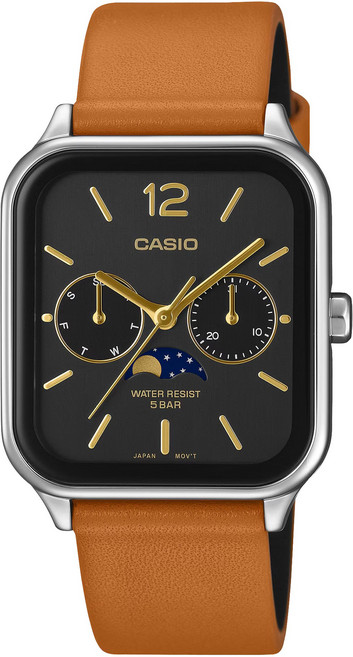 CASIO 卡西歐 男士系列 月相皮革手錶 MTP-M305L-1AJF