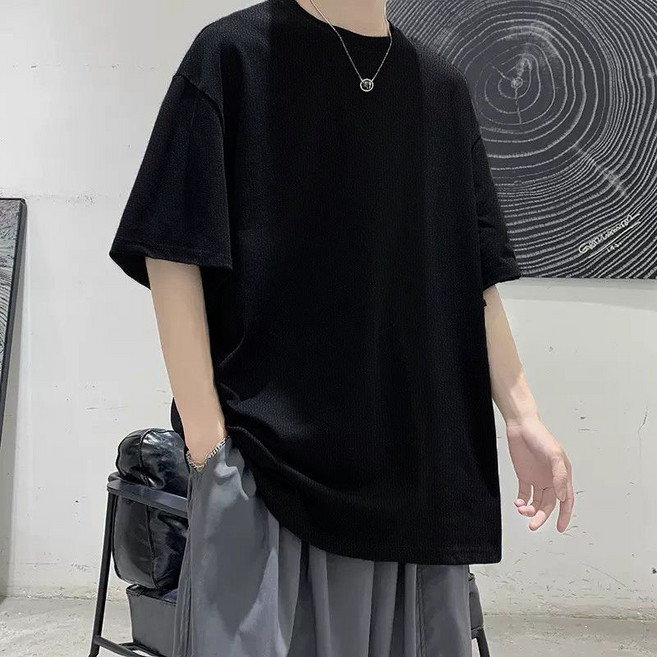 男生短袖上衣 韓版冰絲速乾素色寬鬆T恤