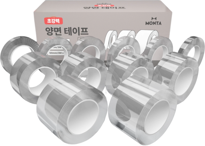 2위 - 다용도 강력한 무타공 독일 몬타 요술 찰떡테이프 양면테이프 접착력 재사용 요술테이프 흔적없는 실리콘테이프 투